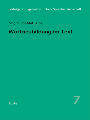 cover image of Wortneubildung im Text